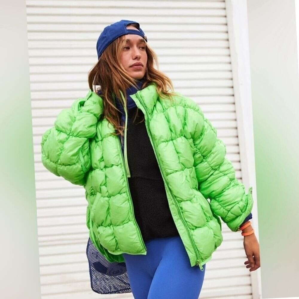 FP Movement by Free People Bright Green Oversized Puffer Jacket